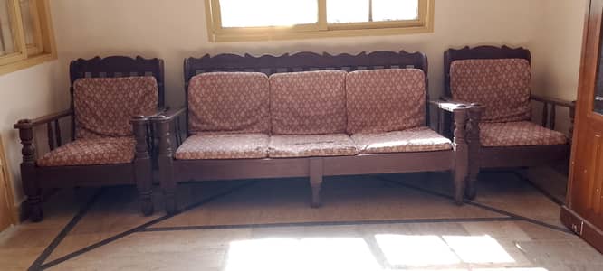 five seater puer wood sofa set urgent sell