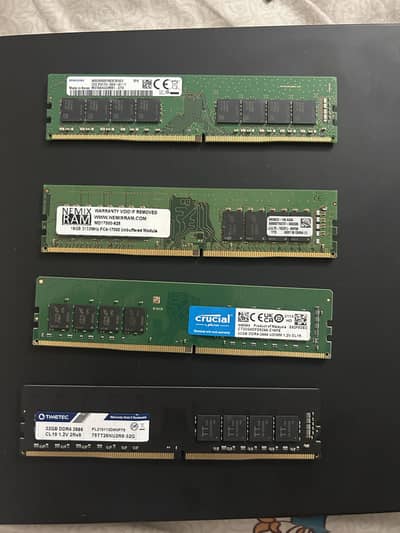 DDR 4 RAMs 16gb and 32gb