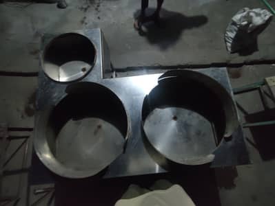 3-Burner Stainless Steel Biryani Counter with Water Steam System