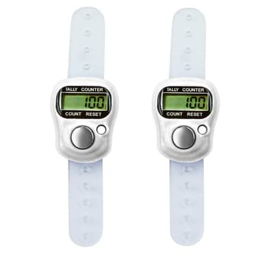 (WHITE) Pack of 2 Digital Counter Tasbeeh/Tasbih without LED