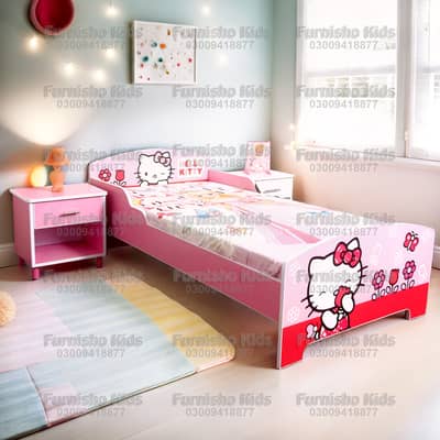 Hello Kitty Single Bed for Girls, New Style Kids Beds By Furnisho