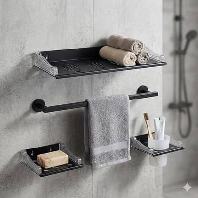 Bathroom Accessory Set 4 Pcs Stainless Steel