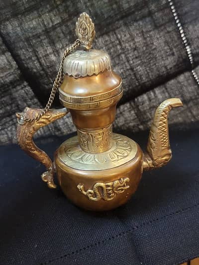 antique Tibetan Tea Pot 6.5 & incense burner