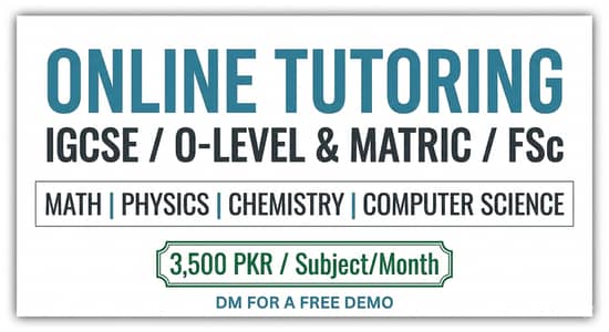 Online Tutor for IGCSE / O-Level & Matric / FSc