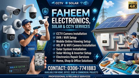 CCTV Camera Installation | Online Setup | Solar & Electronics Services