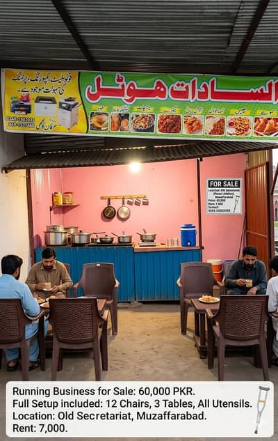 Running business for sale in best location