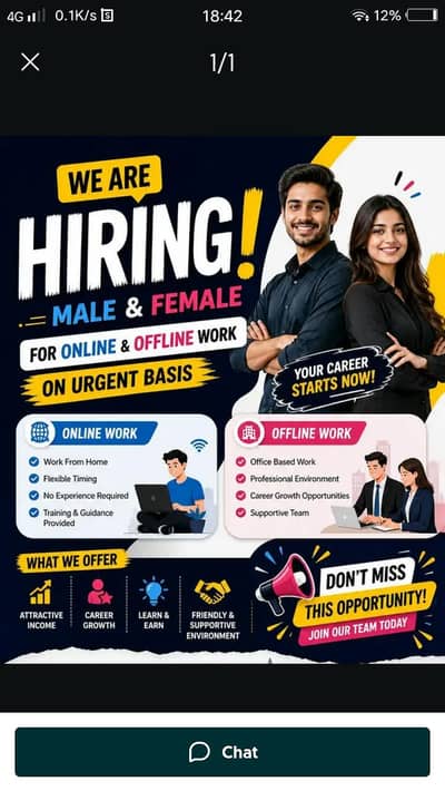 hiring males and females for urgent basic