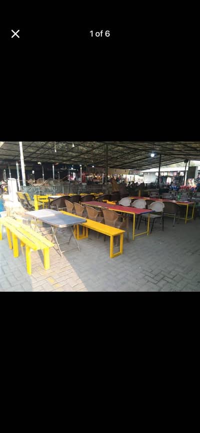 Street food counter 7 feet chairs sitting dahi bhalle shawarma