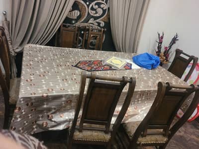 Dinning Table with 6 wooden chairs