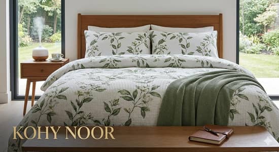 KOHY NOOR Premium Waffle Weave Pure Cotton Bedsheet