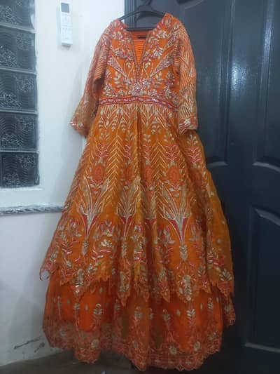Maxi orange with pink dupatta