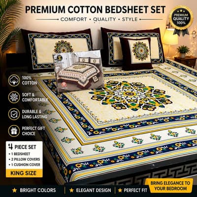 premium crystal cotton bedsheet