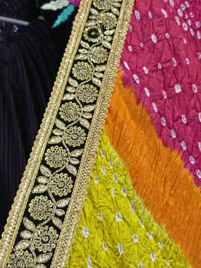 Elegant Black Sequins Embroidered Gharara Suit with Colorful Dupatta