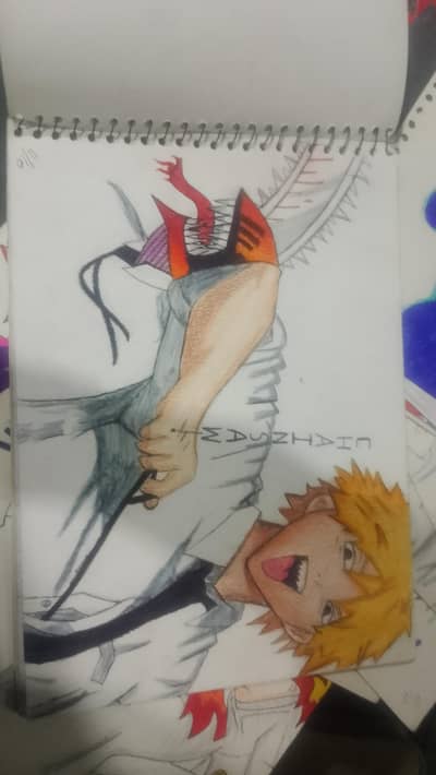 anime drawing denji chainsaw man