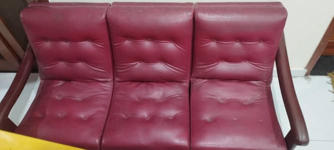 Red leather Sofa set