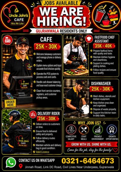 Jobs Available, HIRING Restaurant & Cafe Staff -0/3/2/1/6/4/6/4/6/7/3