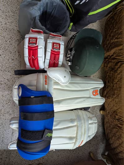 CA Complete Cricket Kit - Pads + Gloves + Helmet + Arm Guard + Bag