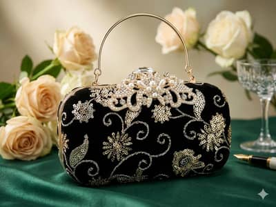 he Royal Pearl Crown Evening Purse