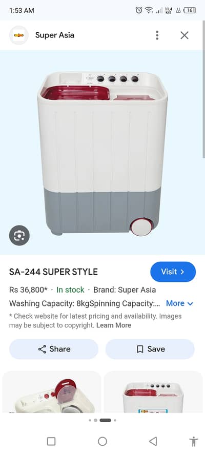 Washing machine sale