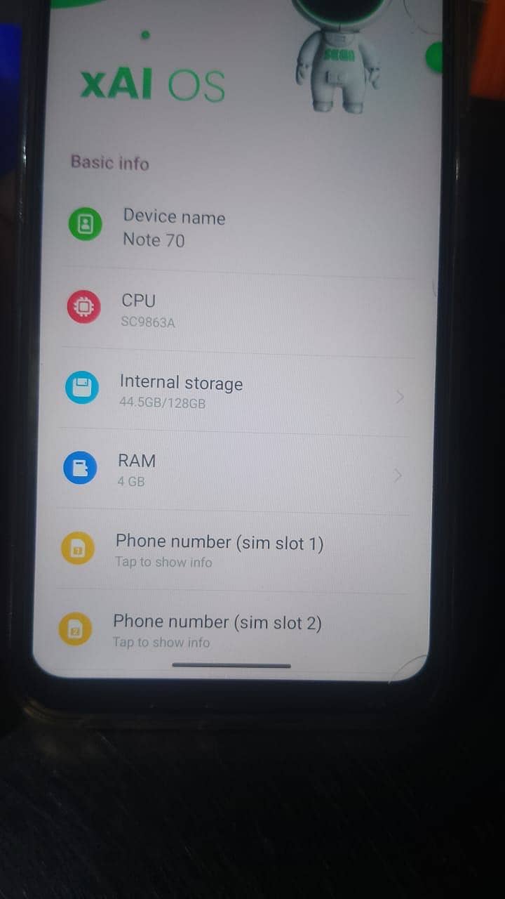 Sego Note 70 1