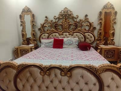 Premium Chinioti King Size Bed Set with Dressing Table