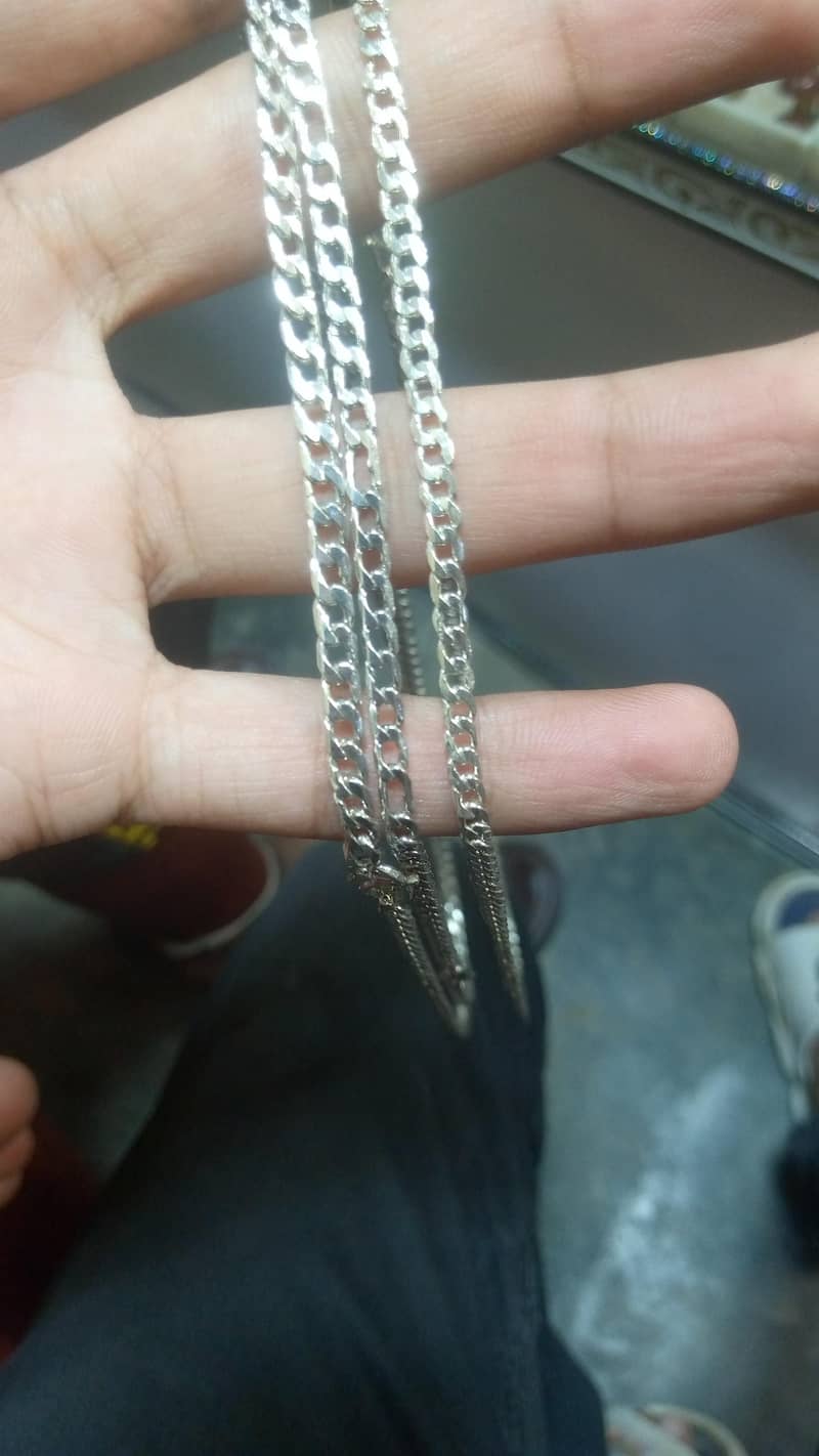 silver men chains braslets 0