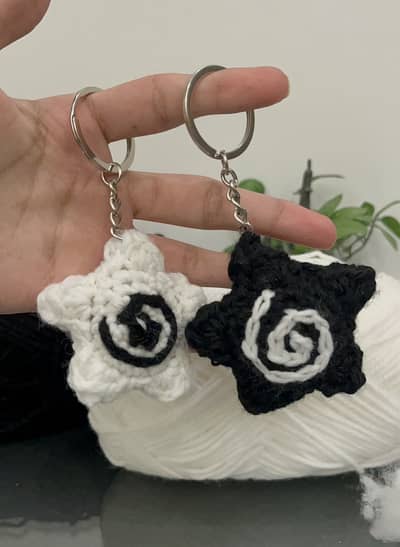 Crochet matching star keychains
