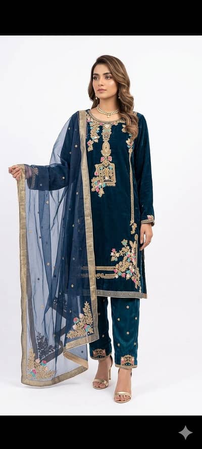 Royal Blue Organza Suit