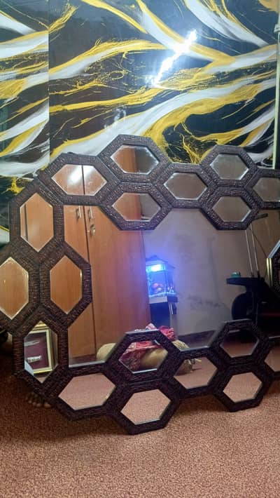Decorative Hexagon Mirror For Sale