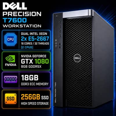 Dell T7600 Gaming PC GTX 1080 8GB 16-Core 32-Threads ( better then i7)