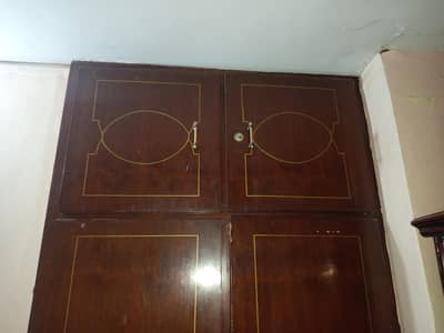 Wooden wall closet door