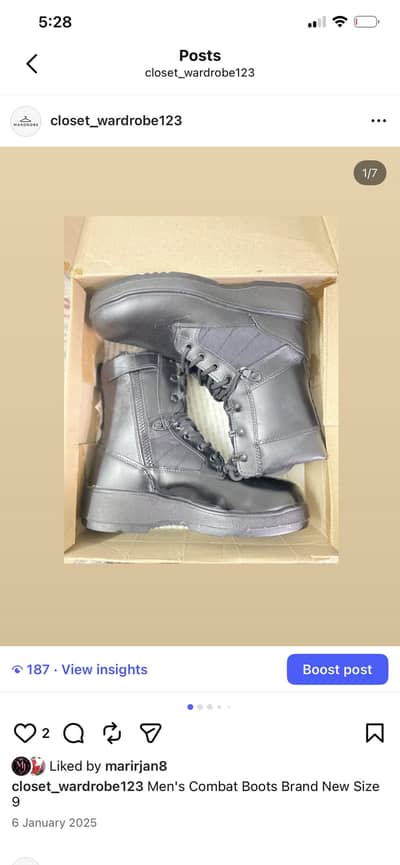 Mens Combat Boots Untouch with box Size 9 Service
