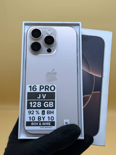 Apple iPhone 16 Pro Jv 128 GB 92% Battery Health with box wire