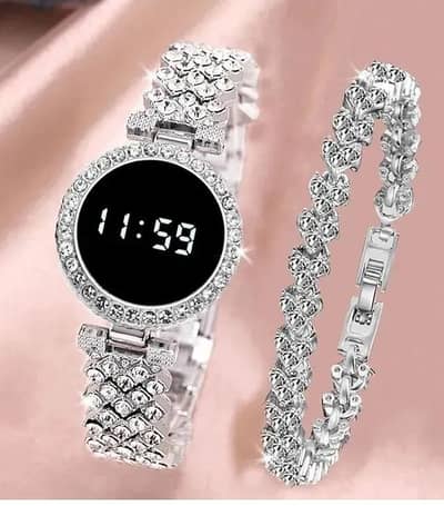 Diamond touch screen LED watch