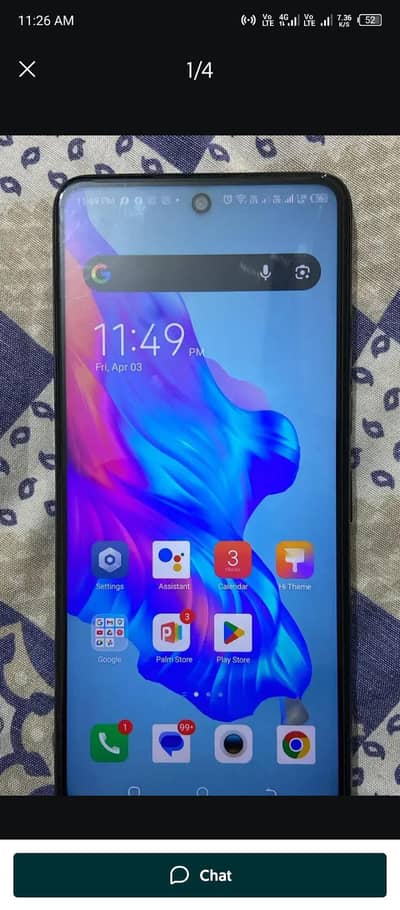 Tecno CAMON 18T mobile and charger or nic copy1400