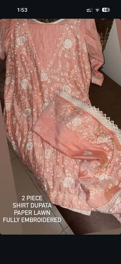 Hand embroidery shirt duppatta