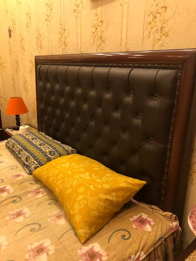 Interwood bed with side tables and dressing table