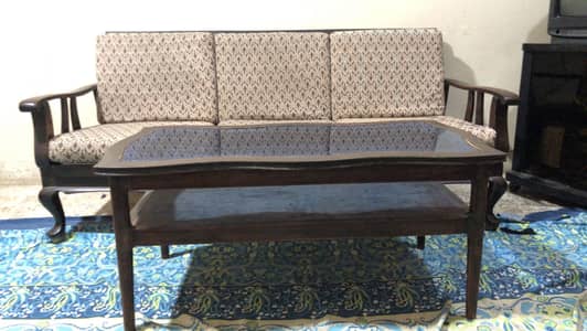 Sheesham wood Sofa 5 seater and centre table