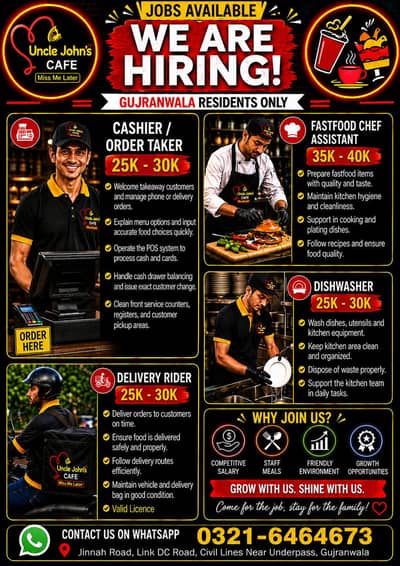 Jobs Available, HIRING Restaurant & Cafe Staff -0/3/2/1/6/4/6/4/6/7/3