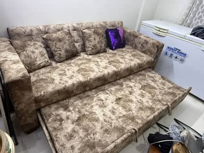 Brand new Habitt made sofa cum king sized bed with pillows