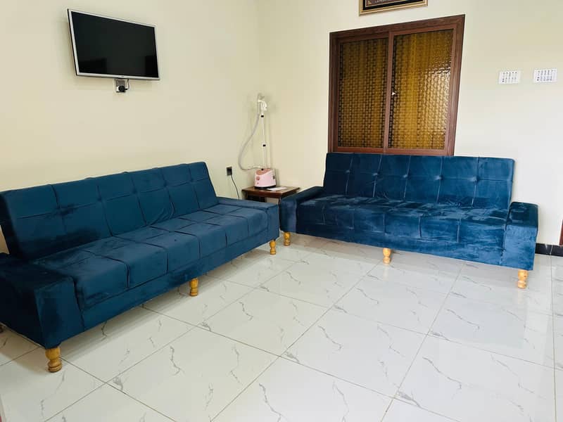 2 sofa beds. 1