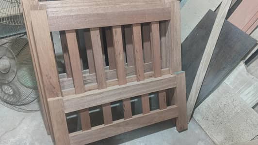 yellow pine wooden bed