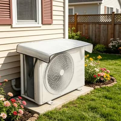 Silver Outdoor Waterproof AC Cover 37x17 Inch