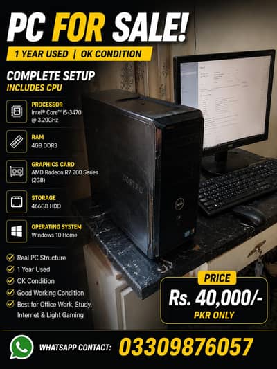 Dell Vostro Core i5 3470 Desktop PC + Free Monitor - Rs 40,000