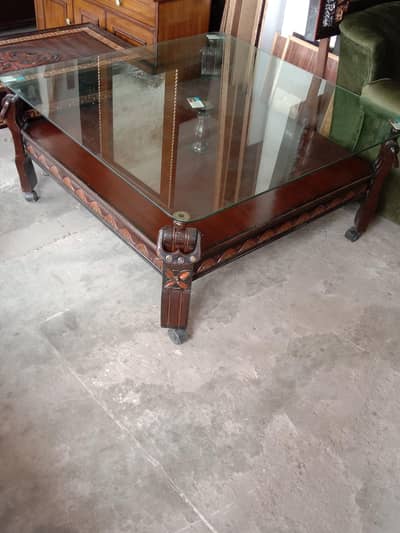 only 1 table brand new condation table size 4×4 glasses 8mm good cond
