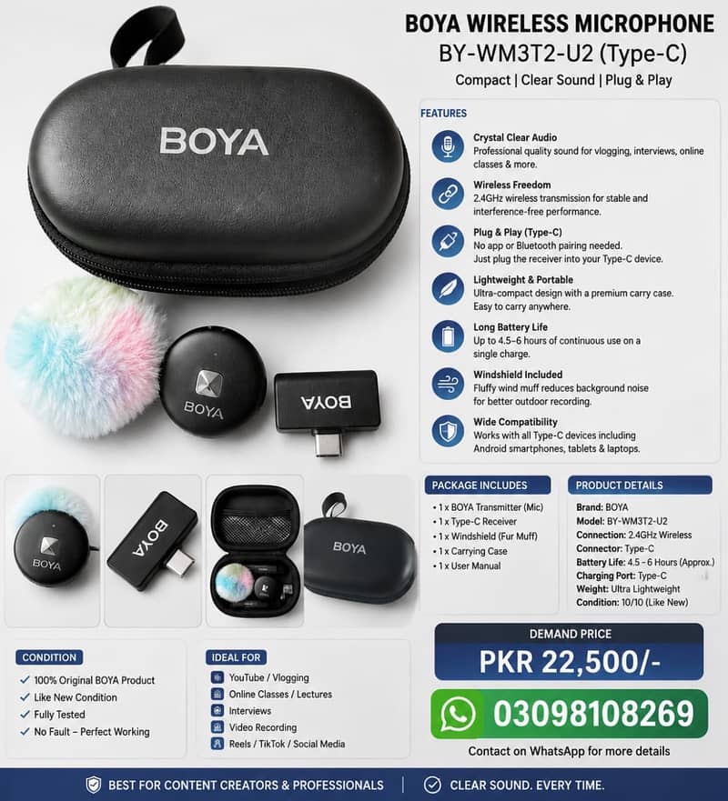 Boya wireless microphone 0