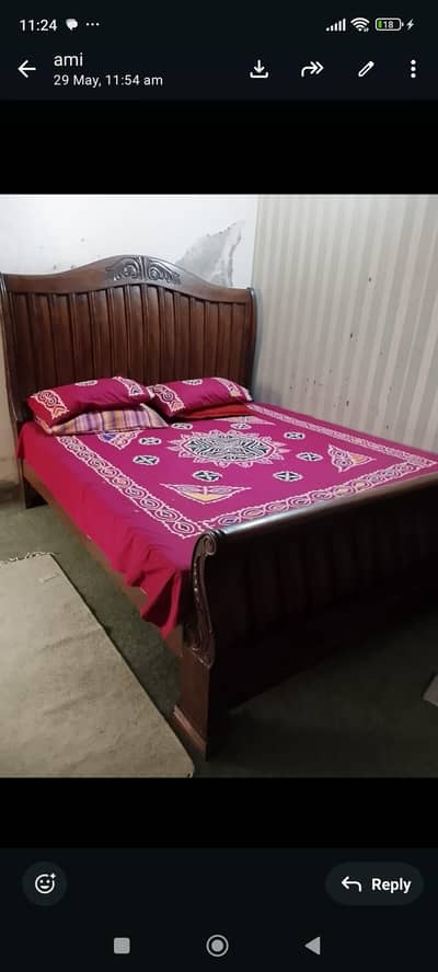 wooden bed set