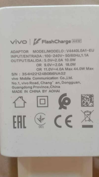 vivo original 44 watt adapter