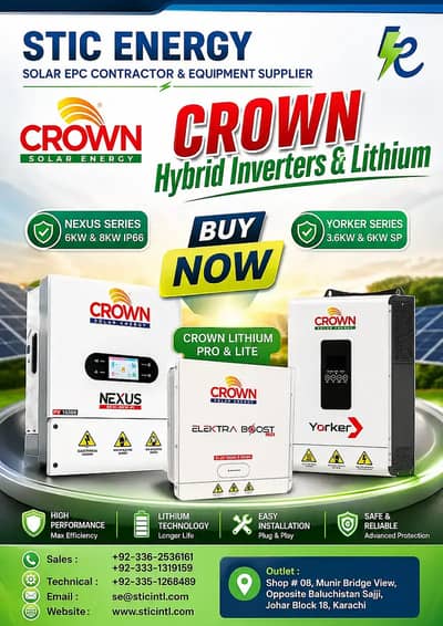Crown Inverex Fronius Growatt Huawei Itel Hybrid Inverters 3kW-10kW