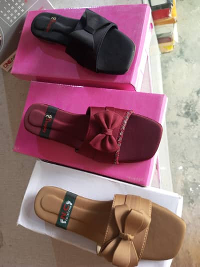 women's bow flat slide slippers